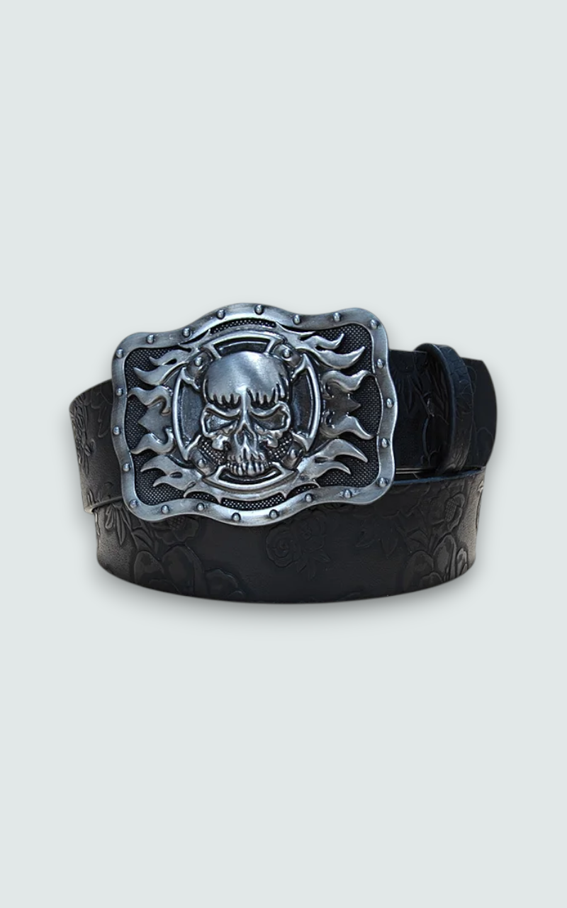 Punk Skull Leather Belt