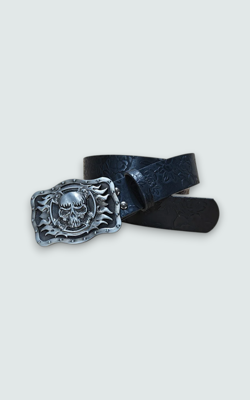 Punk Skull Leather Belt