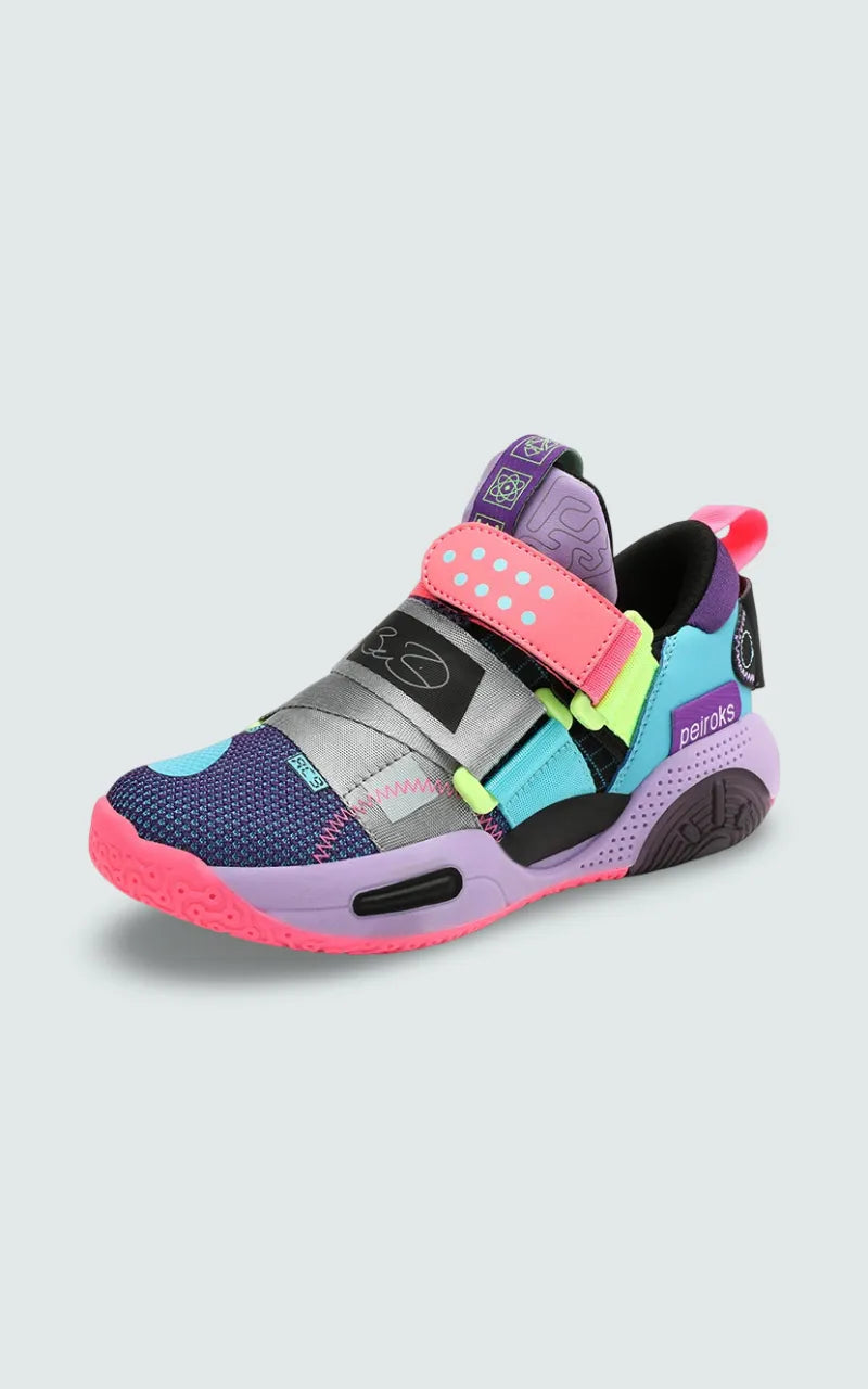 Neon Orbit Kids Basketball Sneakers