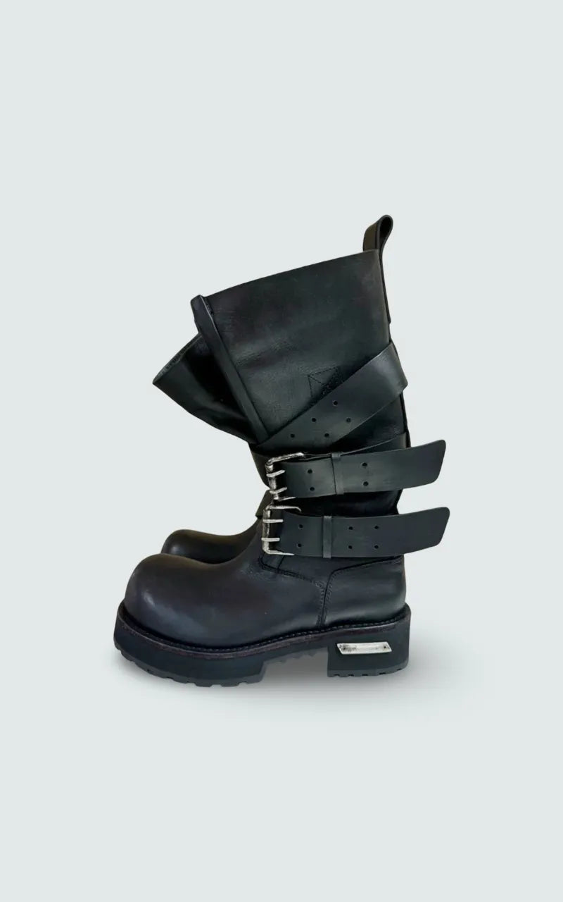 Ironbound Retro Buckle Platform Boots