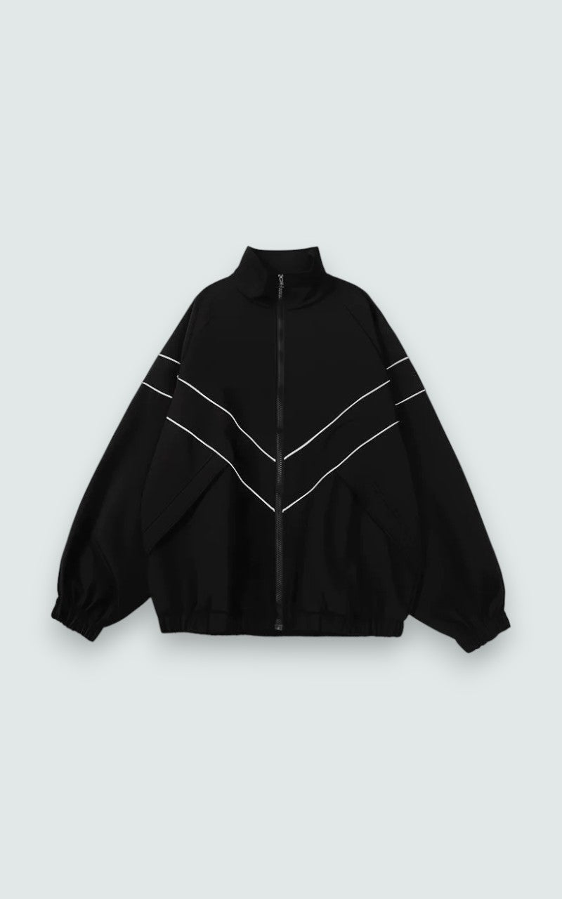 Reflective Line Zip-Up Casual Jacket
