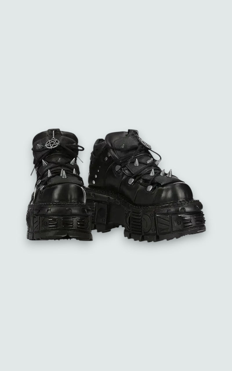 Rivet Platform Combat Shoes