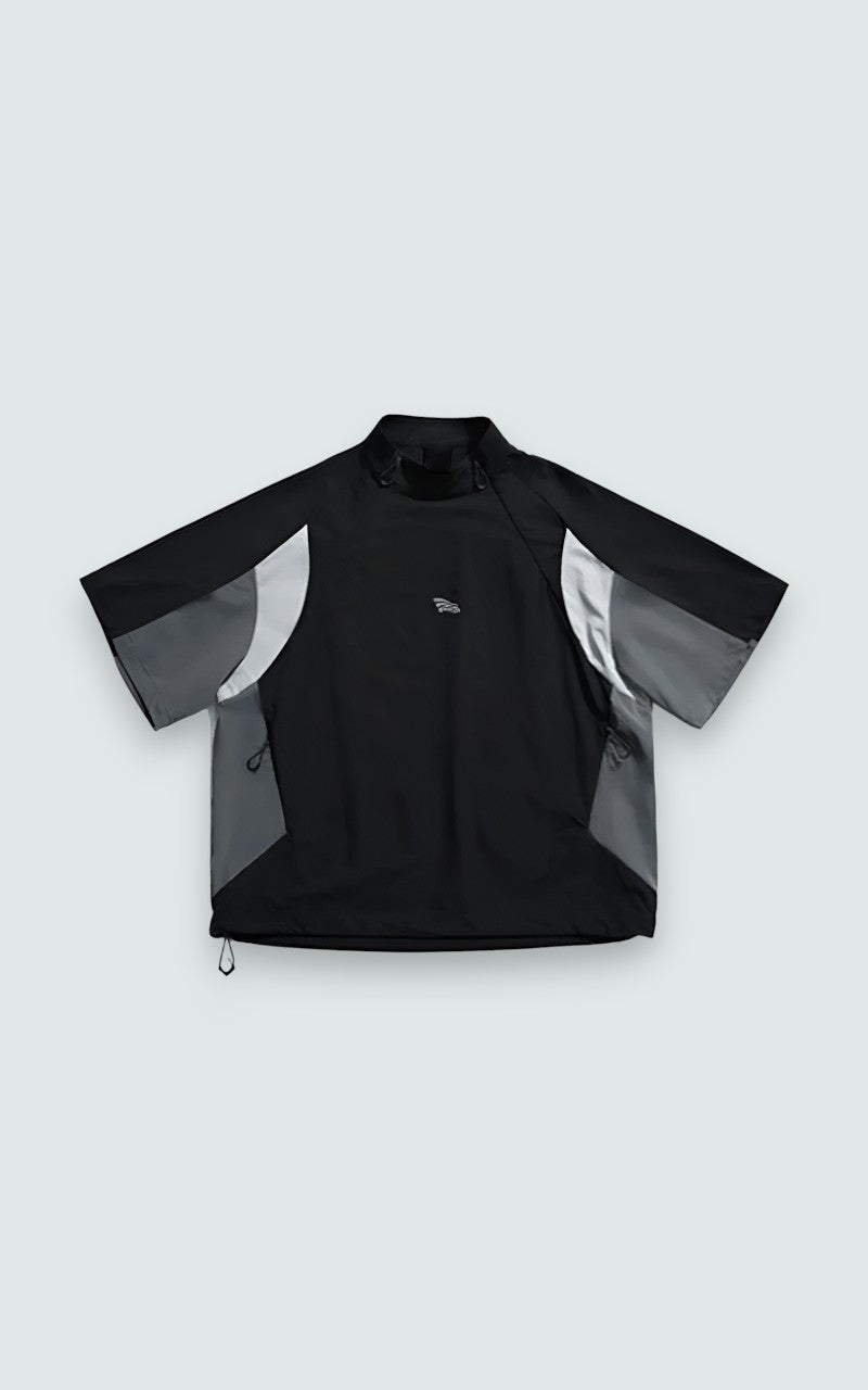 Panel Zip Short Sleeve Top