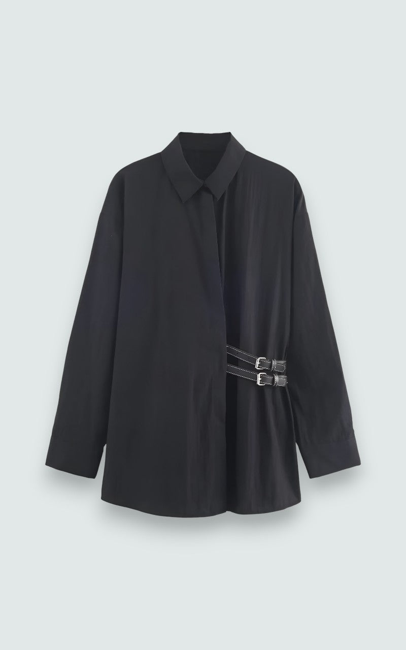 Asymmetric Belted Shirt