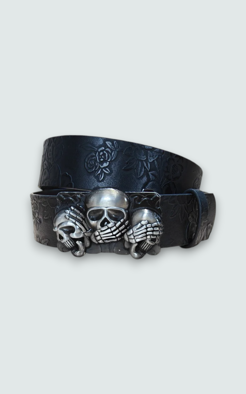Punk Skull Leather Belt