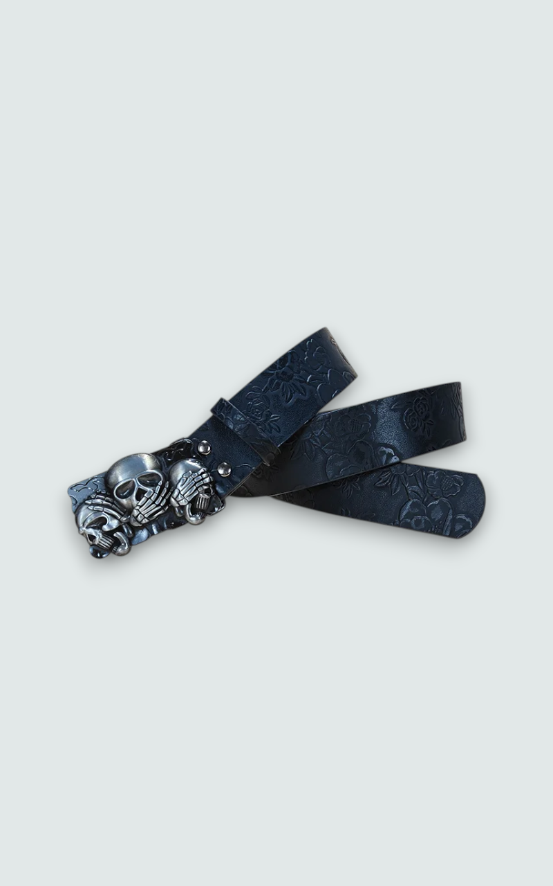 Punk Skull Leather Belt