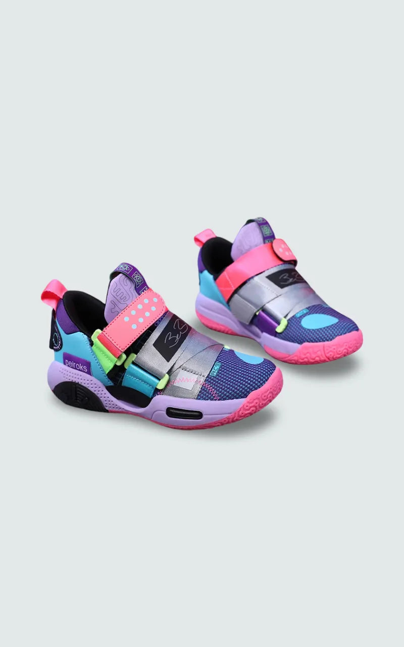 Neon Orbit Kids Basketball Sneakers