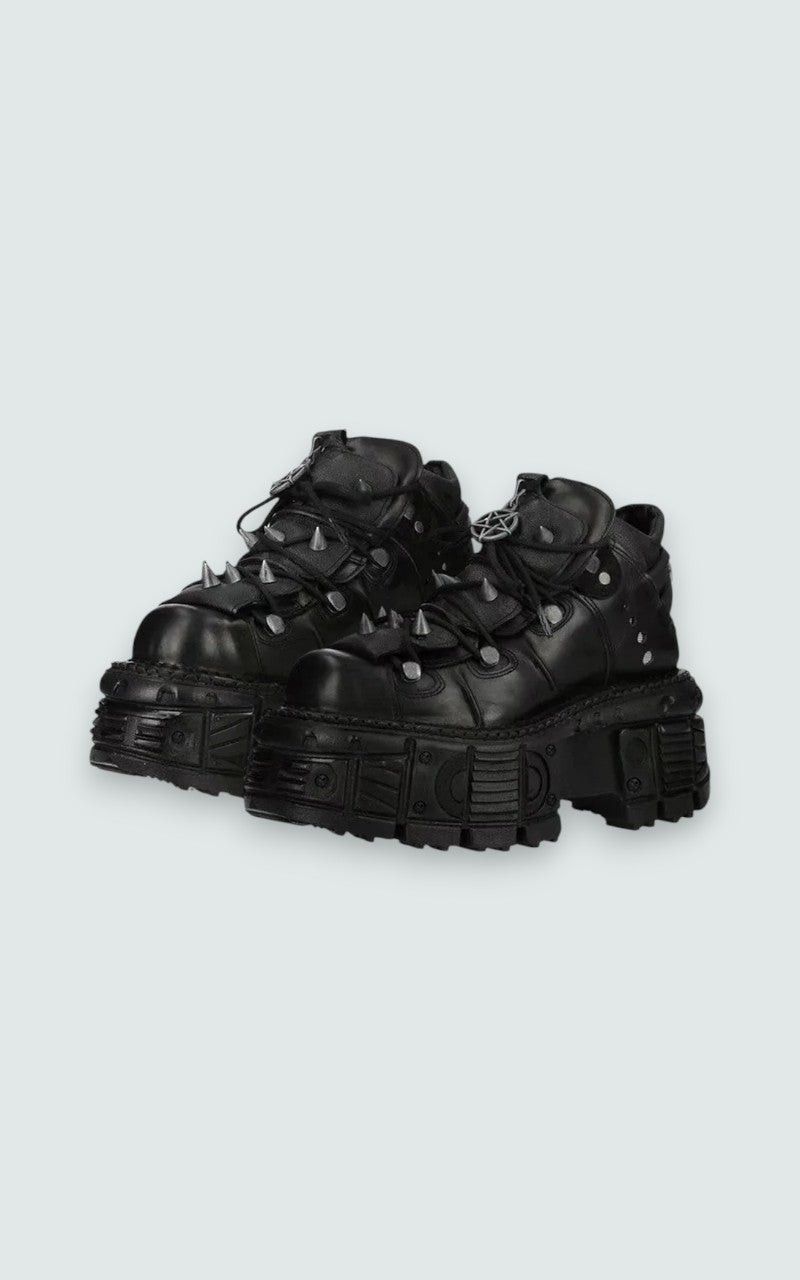 Rivet Platform Combat Shoes