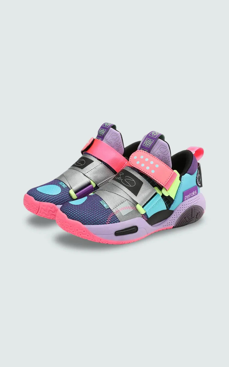 Neon Orbit Kids Basketball Sneakers