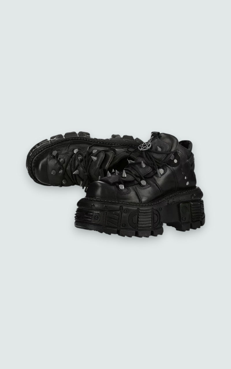 Rivet Platform Combat Shoes