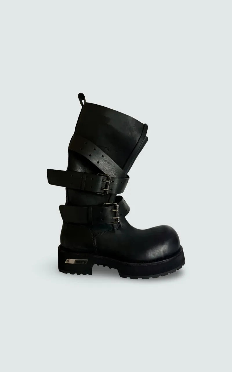 Ironbound Retro Buckle Platform Boots