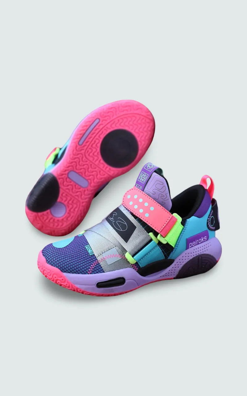 Neon Orbit Kids Basketball Sneakers
