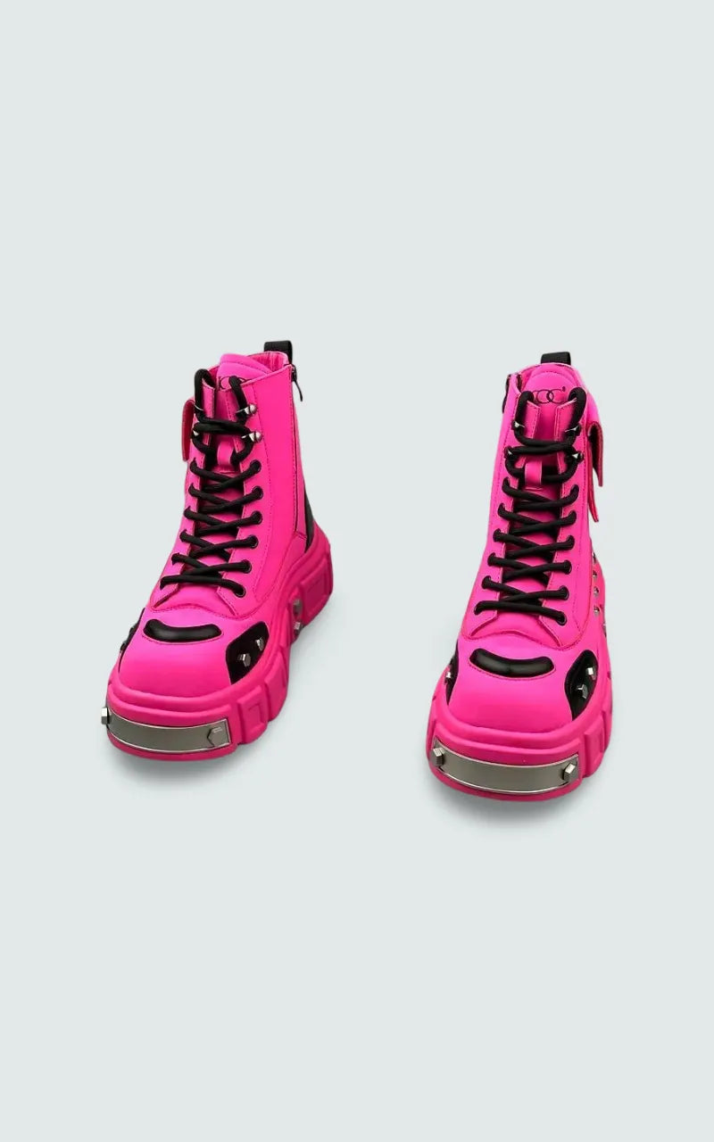 Neon Riot Punk Platform Boots