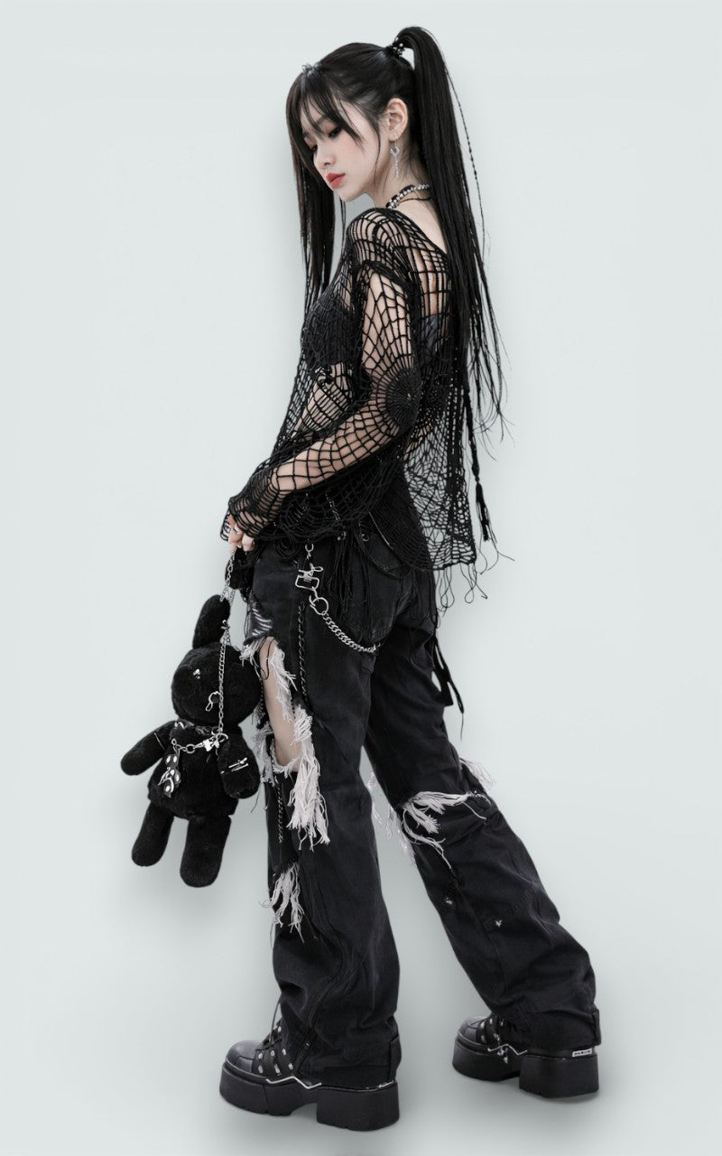 Spider Web Mesh Knit Top