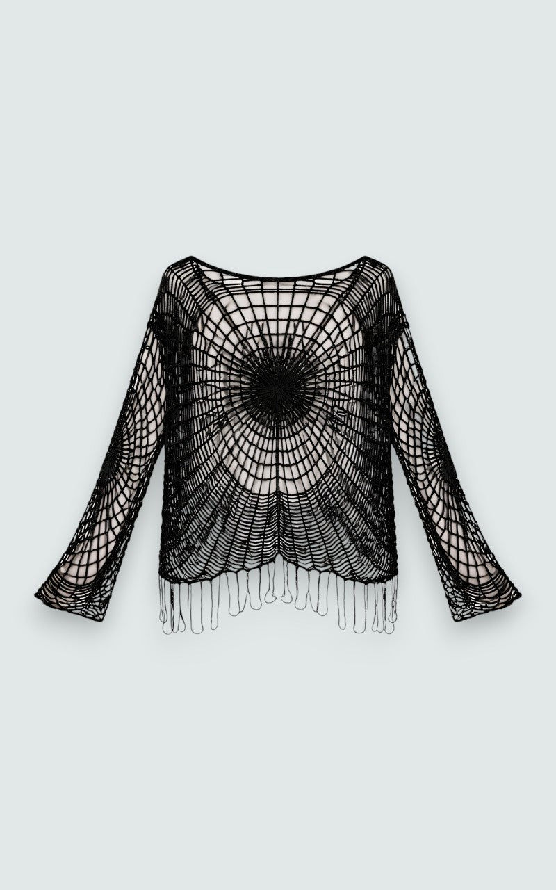 Spider Web Mesh Knit Top