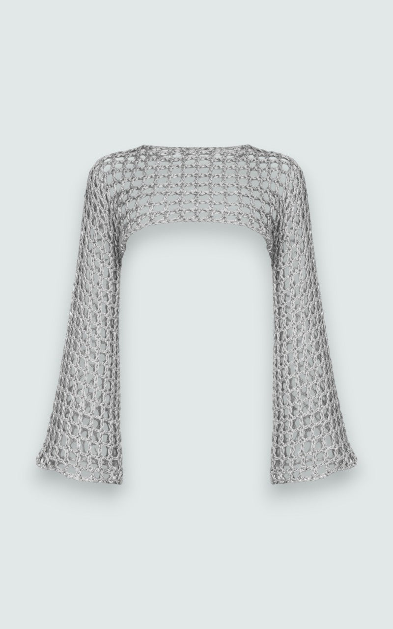 Mesh Crochet Shrug Top
