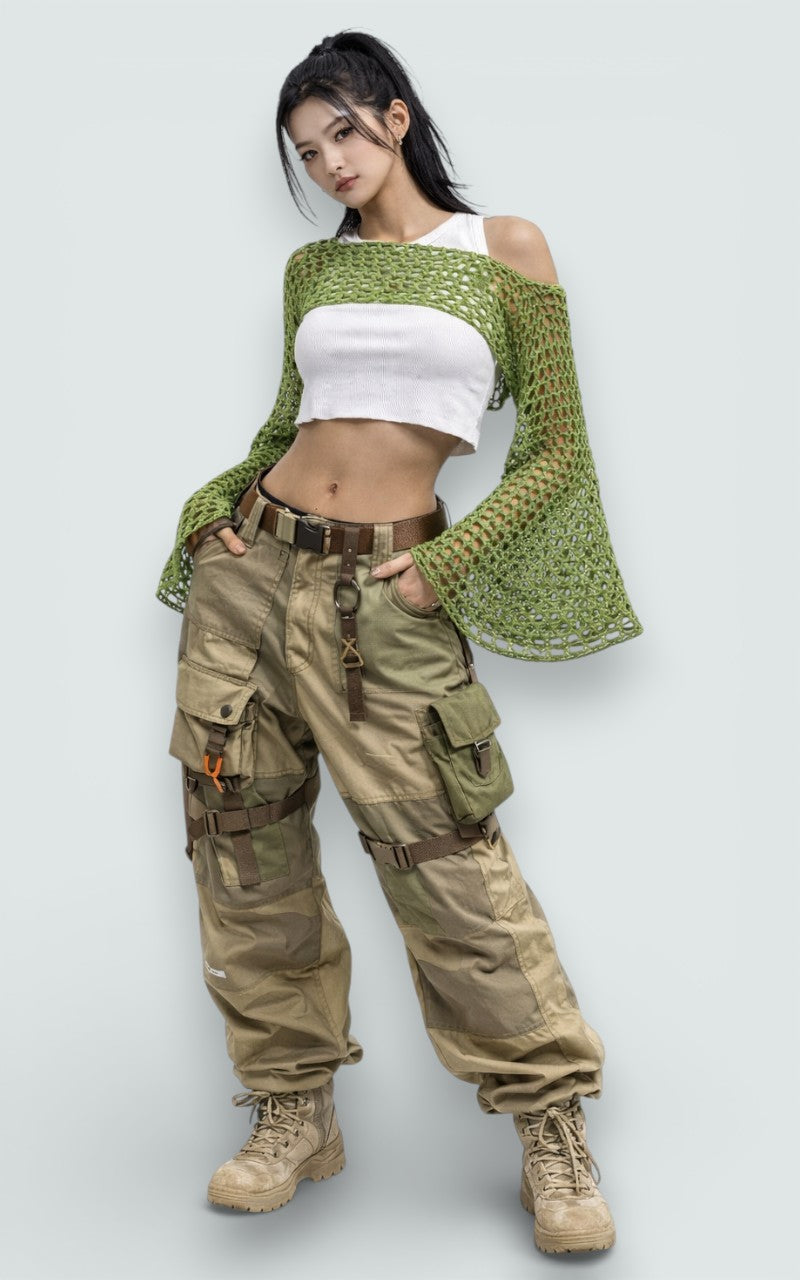 Mesh Crochet Shrug Top