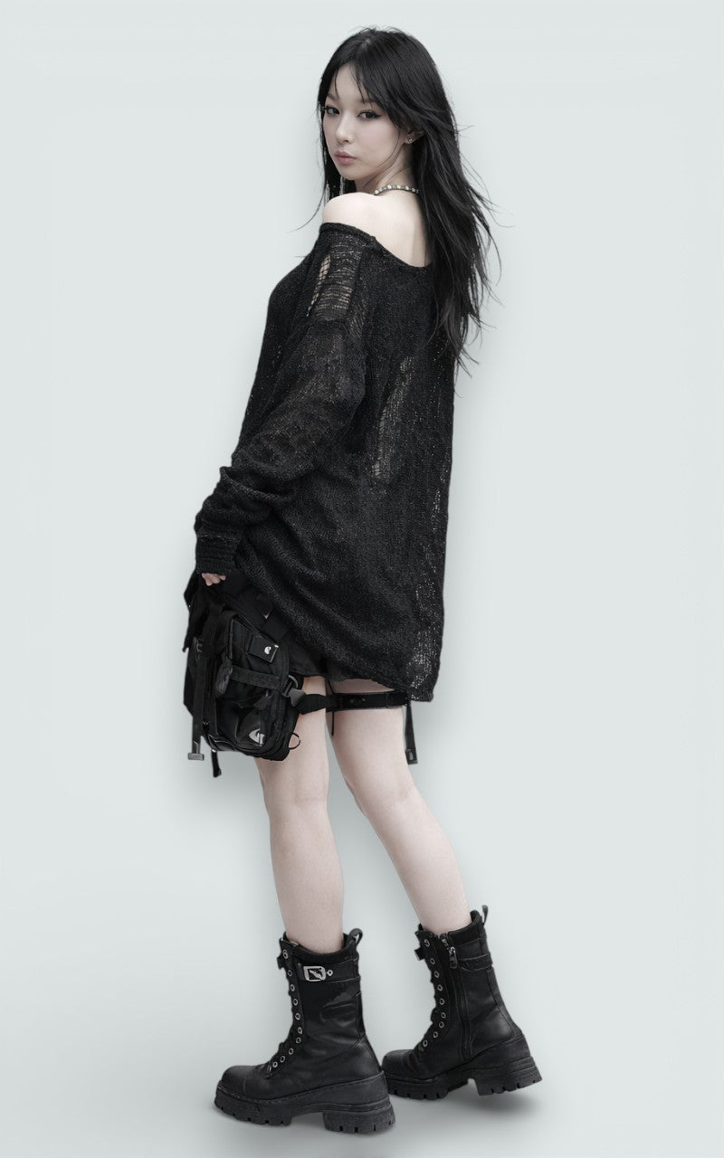 Distressed Knit Oversized