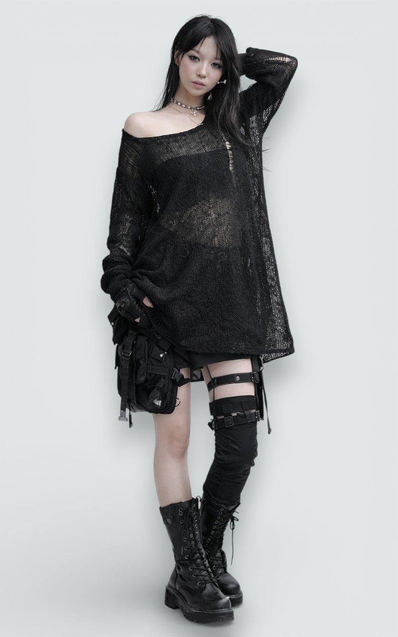 Distressed Knit Oversized