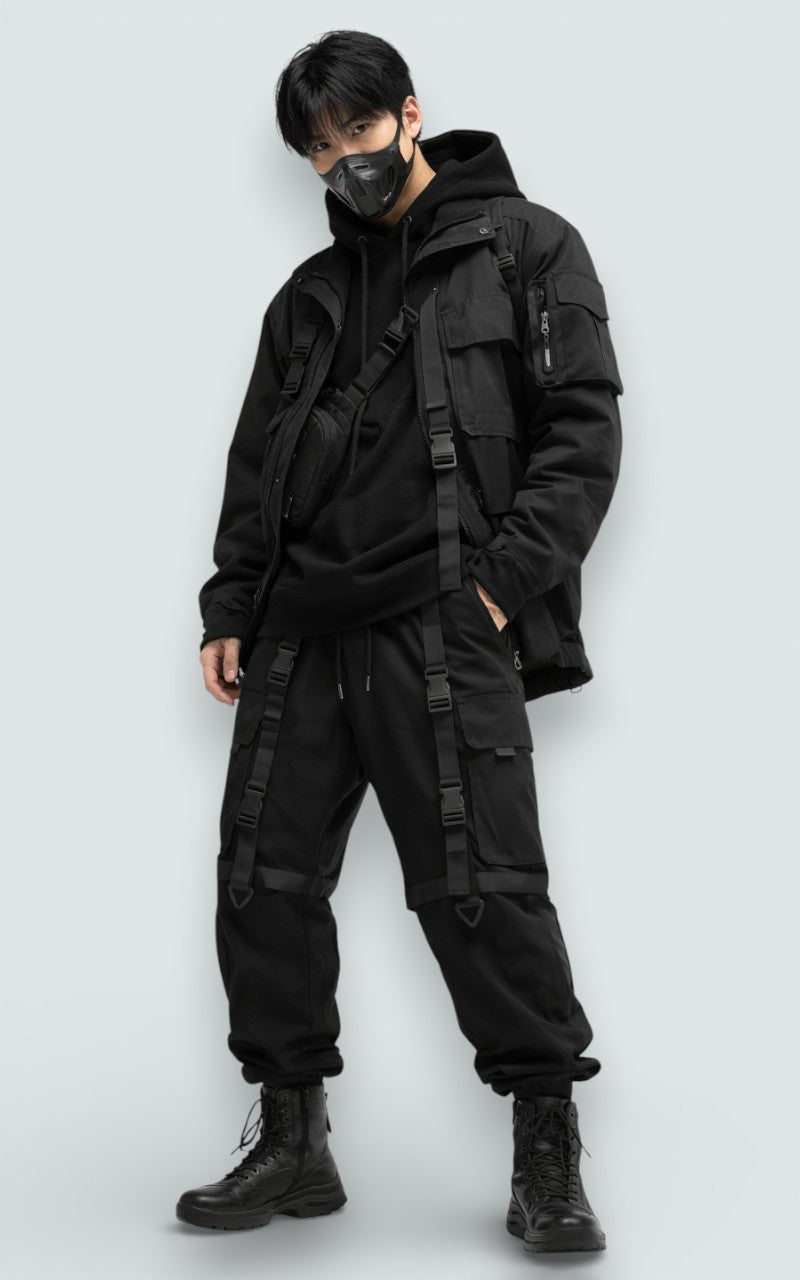 Strap Detail Cargo Jogger Pants