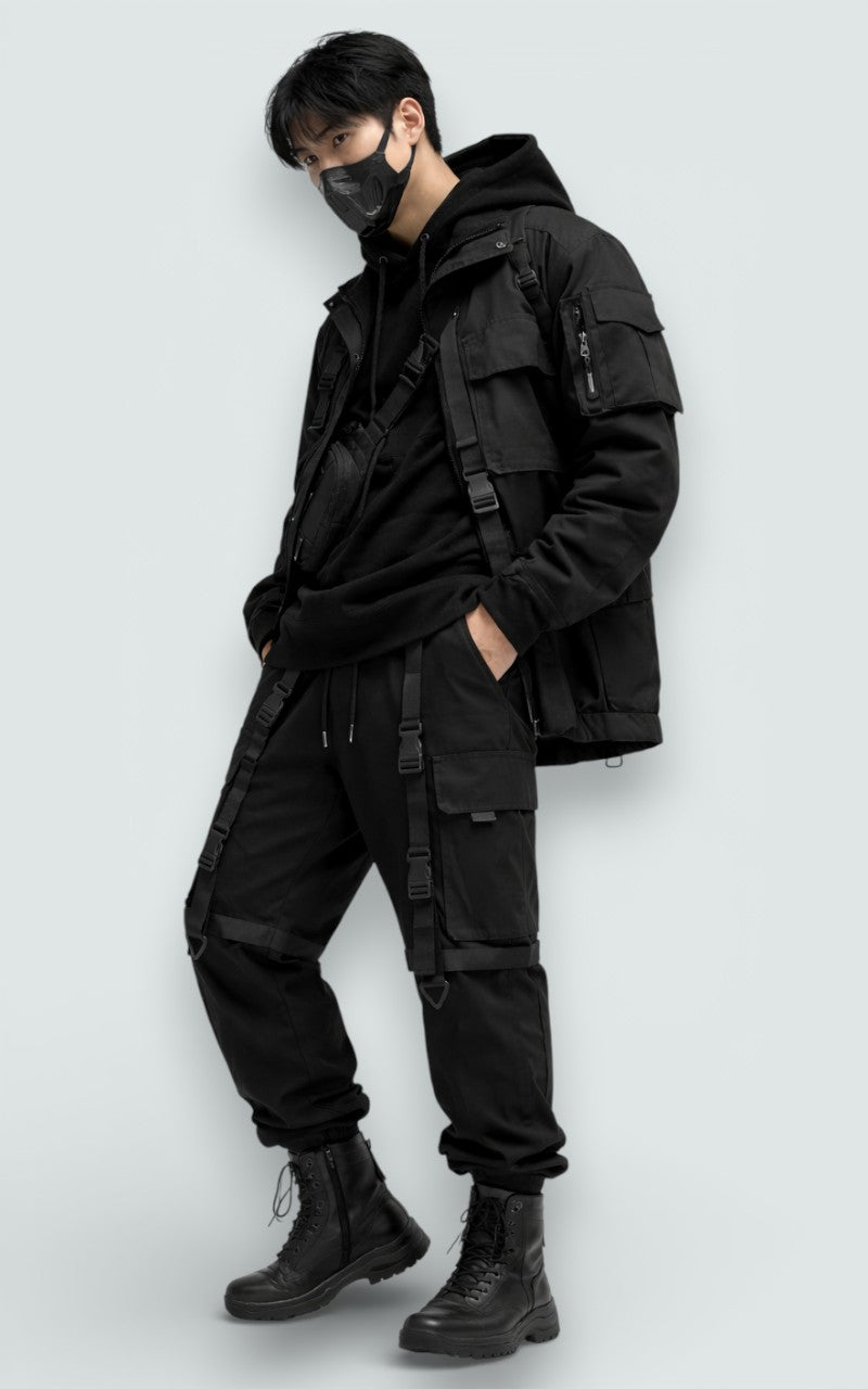 Strap Detail Cargo Jogger Pants