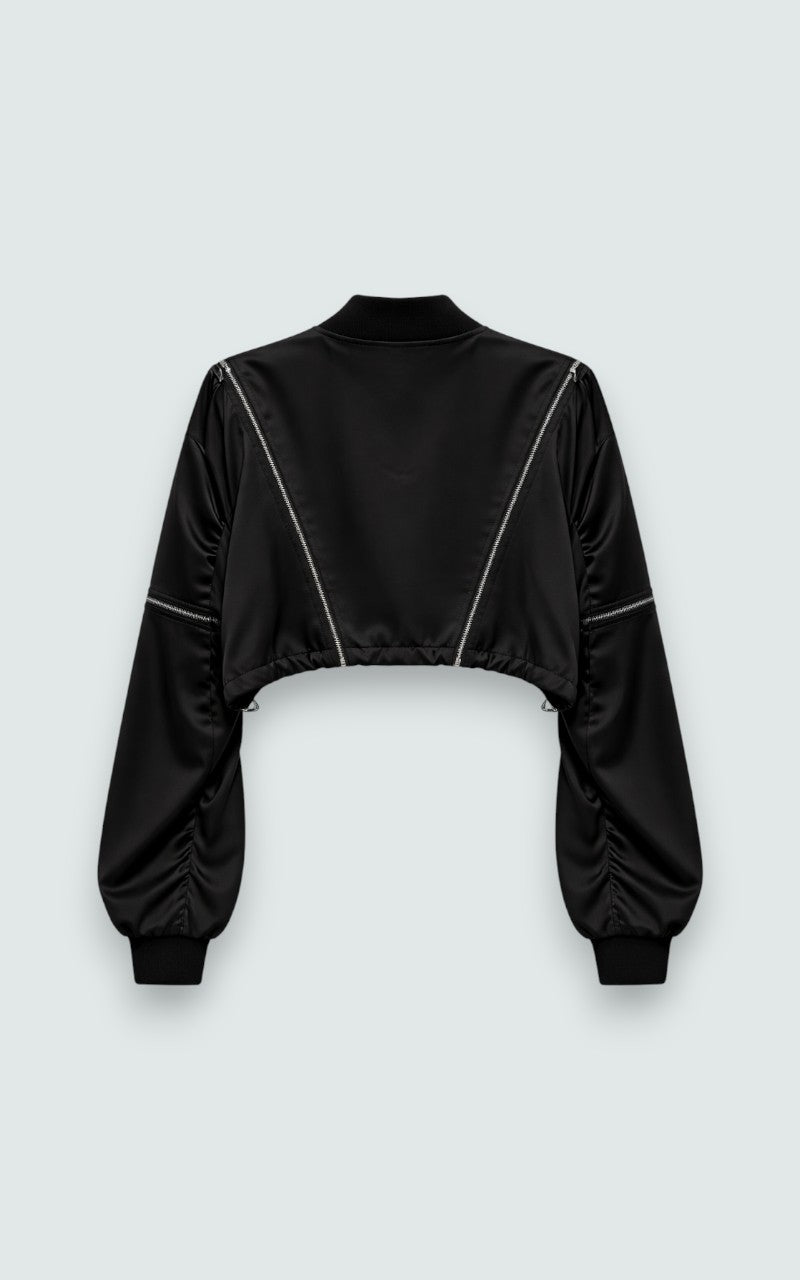 Multi-Zip Punk Techwear Cropped Jacket