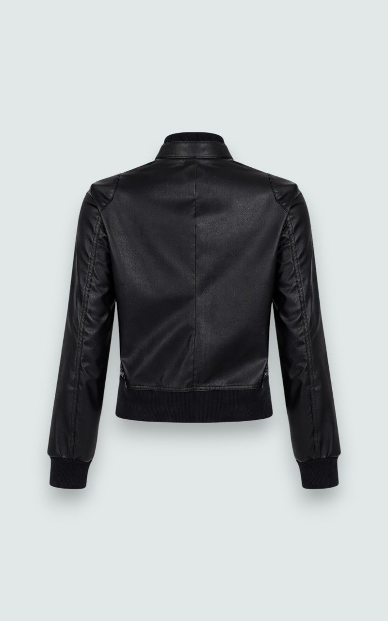 Gothic Cyberpunk PU Leather Cropped Jacket