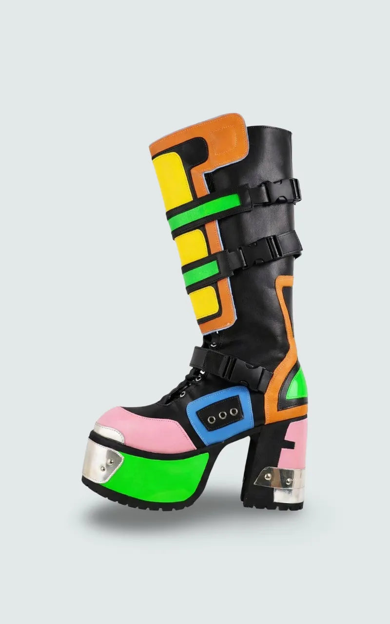 Neon Riot Cyberpunk Platform Boots