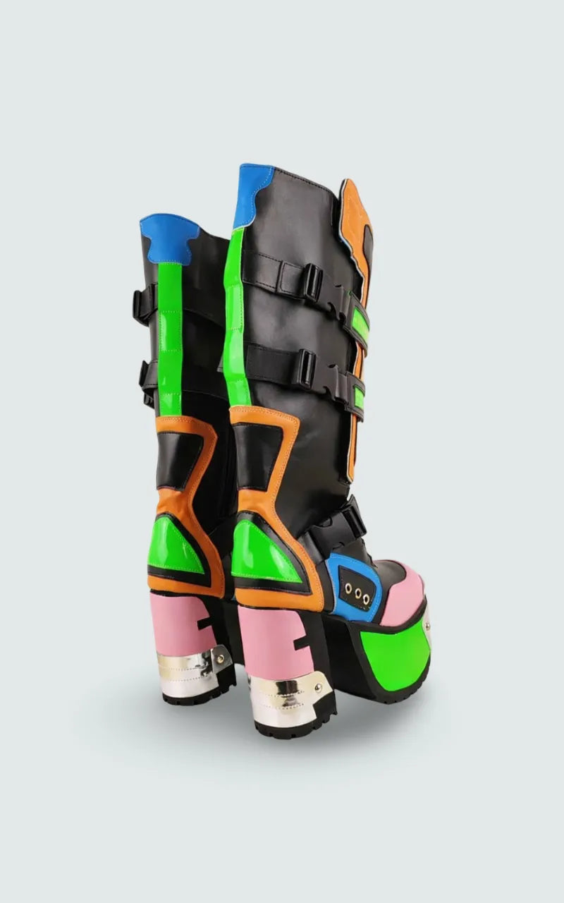 Neon Riot Cyberpunk Platform Boots