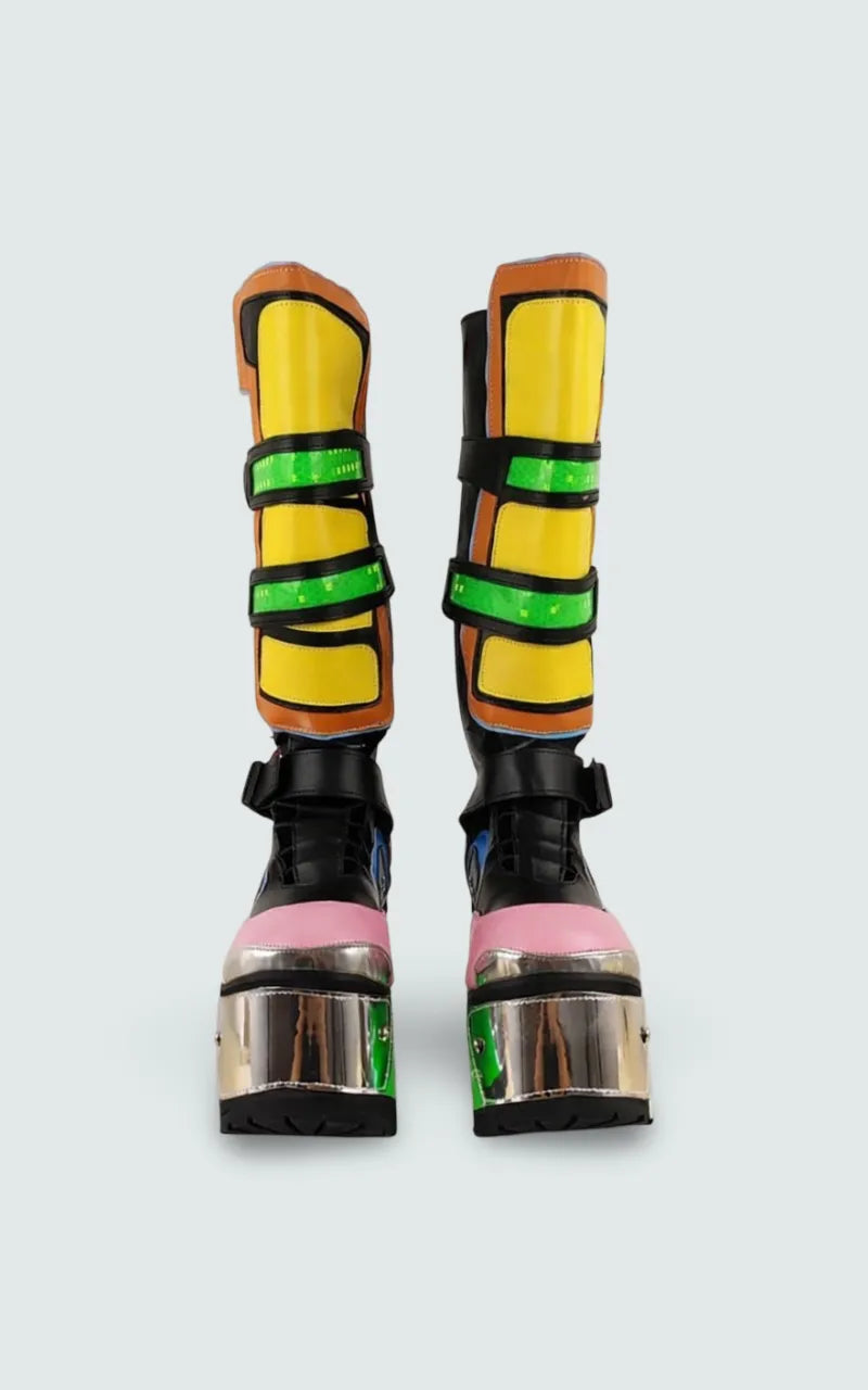 Neon Riot Cyberpunk Platform Boots
