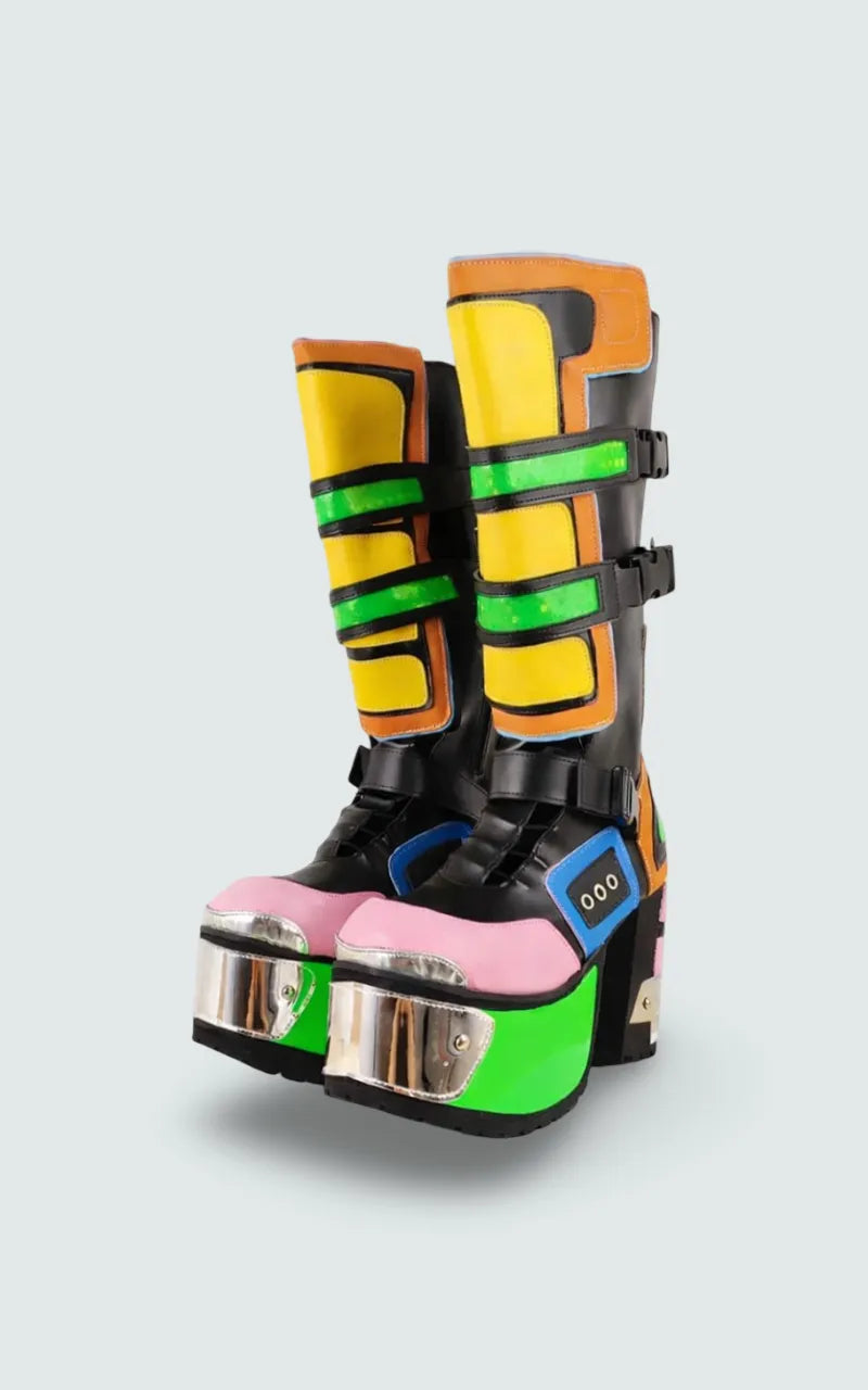 Neon Riot Cyberpunk Platform Boots