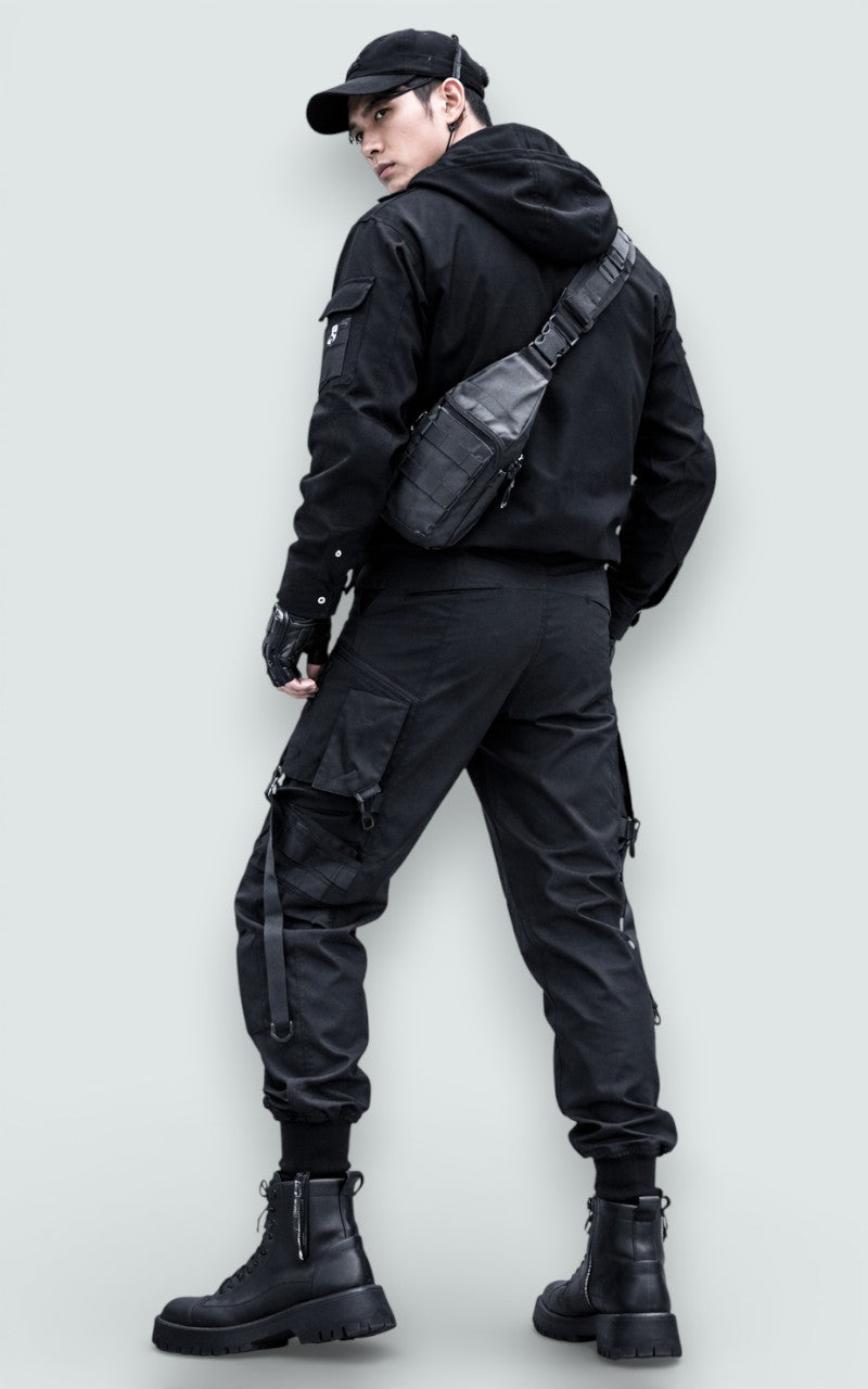 Strap-Detail Tech Cargo Pants