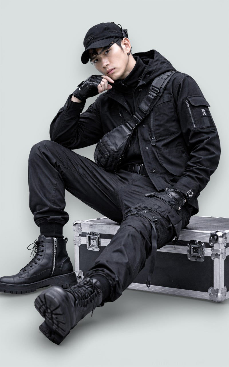 Strap-Detail Tech Cargo Pants