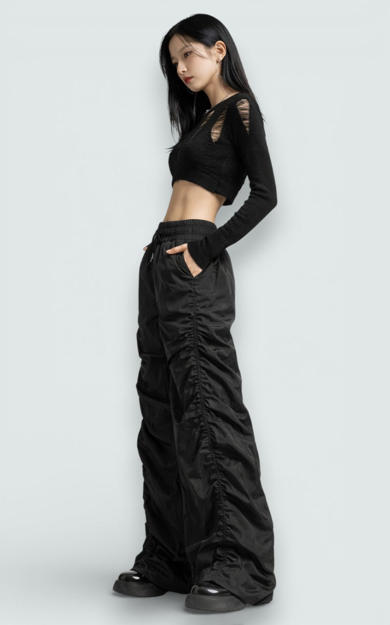 Ruched High-Waist Bloomers Pants