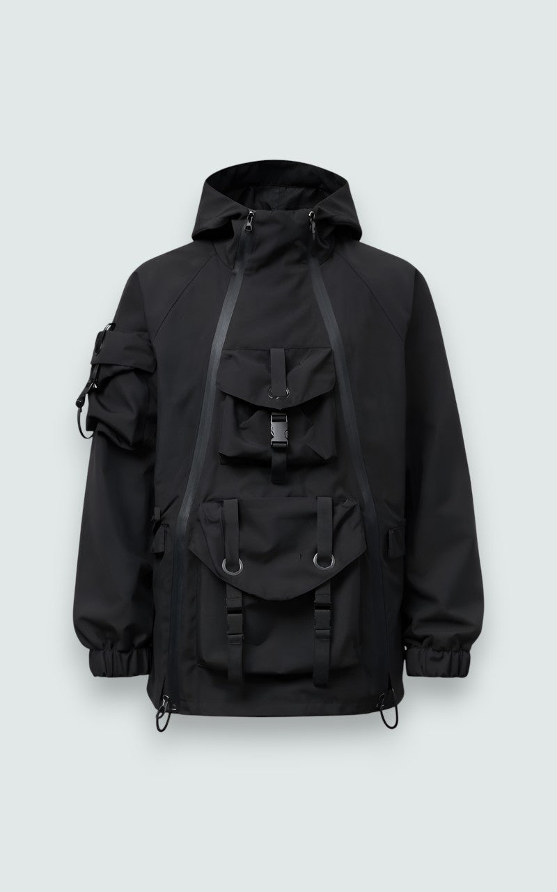 Multi-Pocket Hooded Utility Jacket