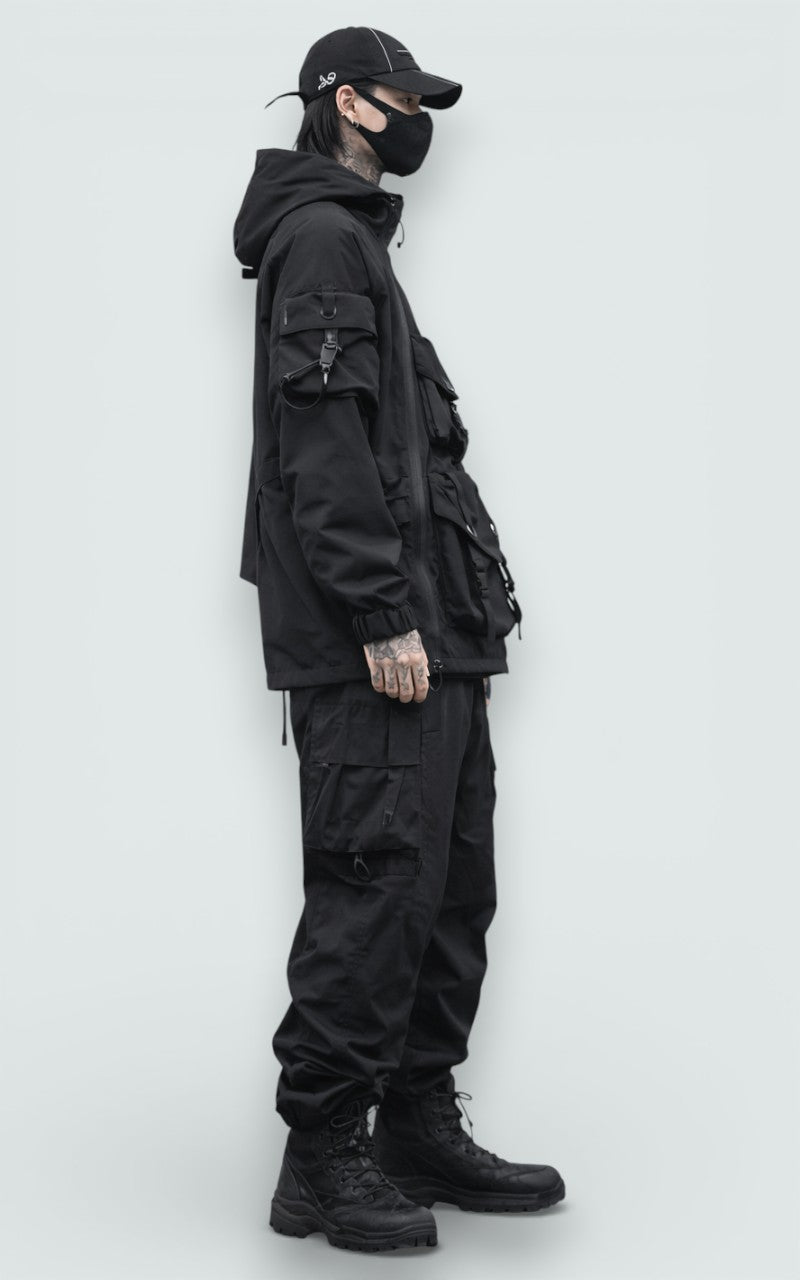 Multi-Pocket Hooded Utility Jacket