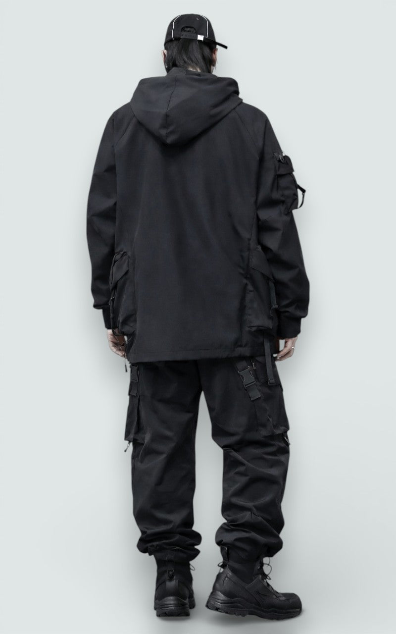 Multi-Pocket Hooded Utility Jacket