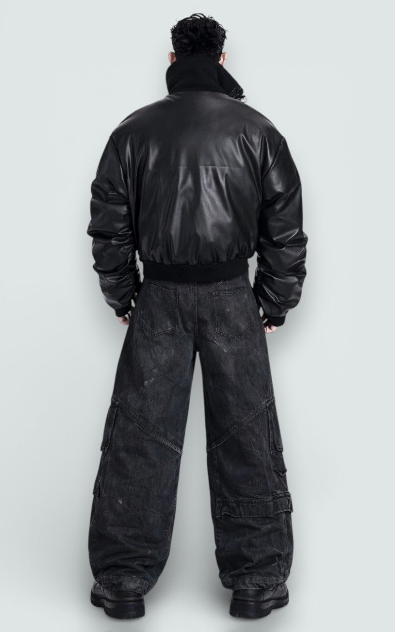 Cropped Puffer Stand-Collar Jacket