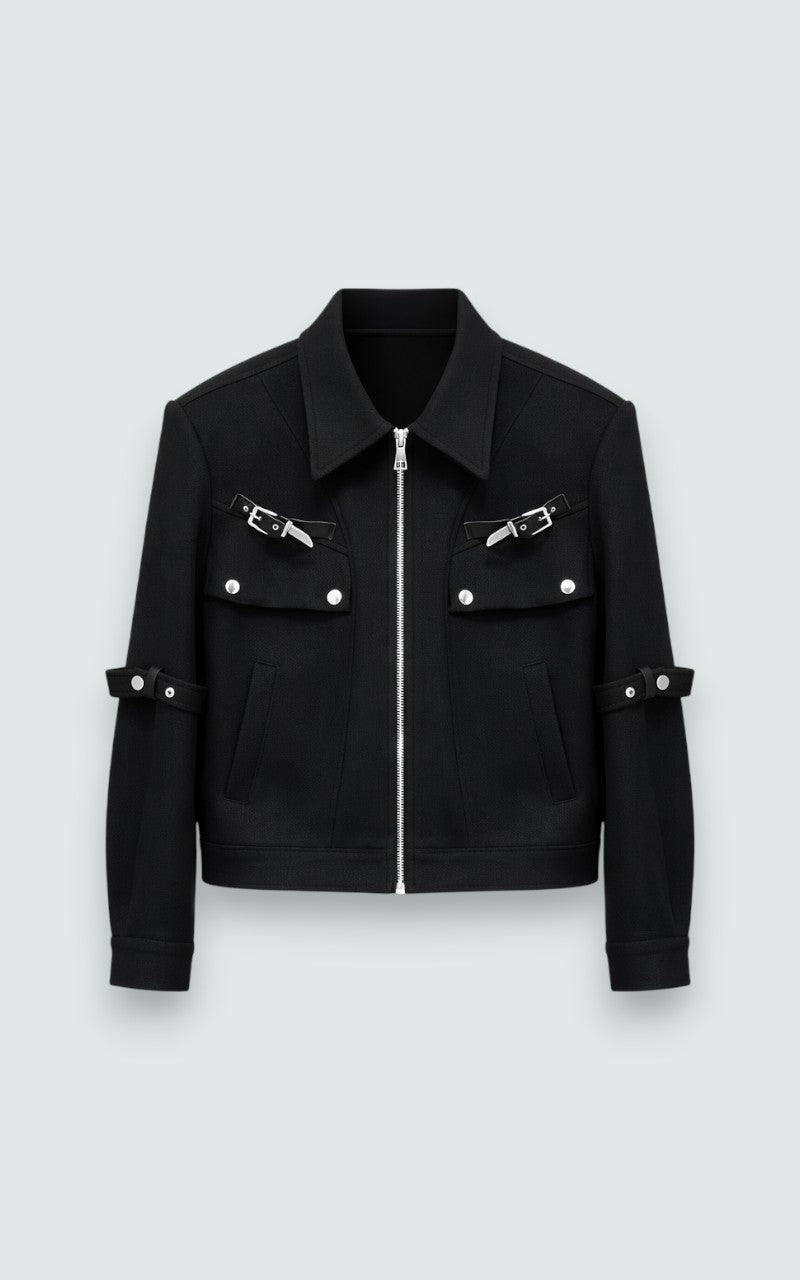 Utility Strap Zip-Front Jacket