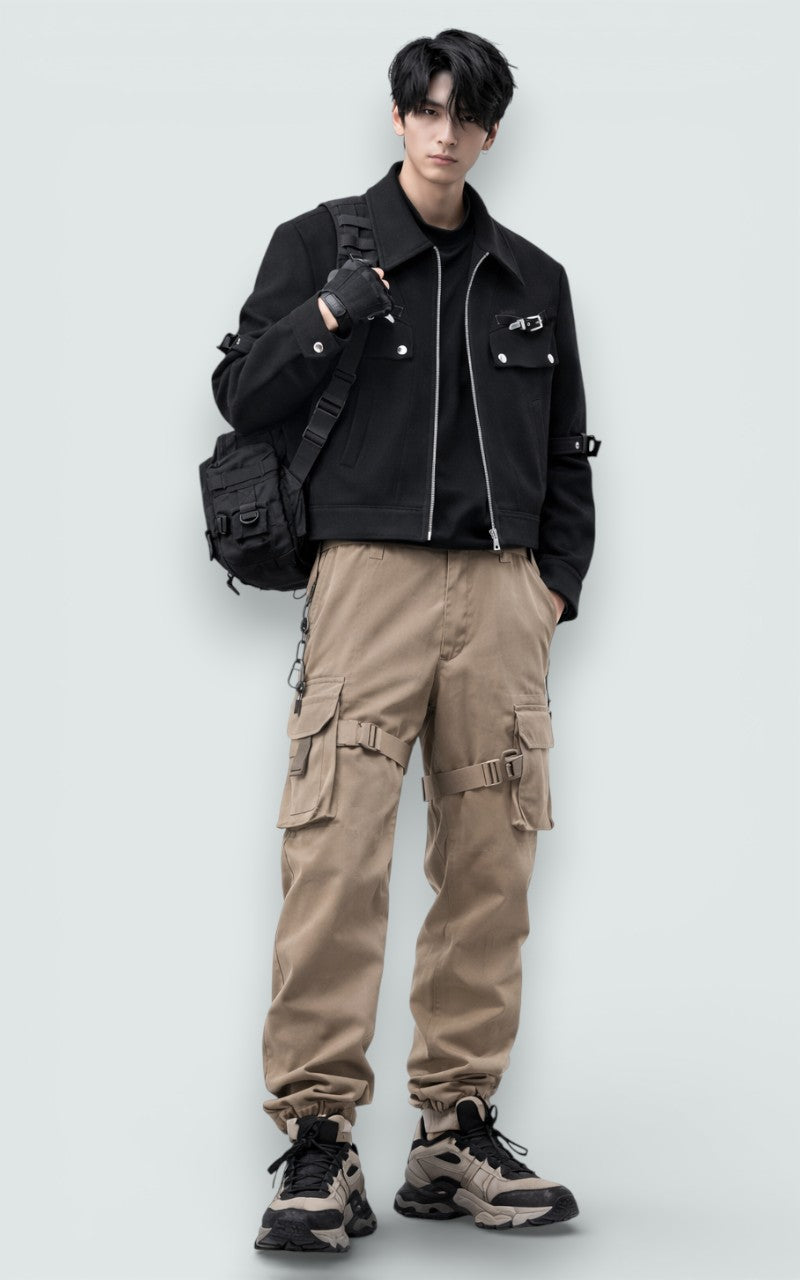 Utility Strap Zip-Front Jacket