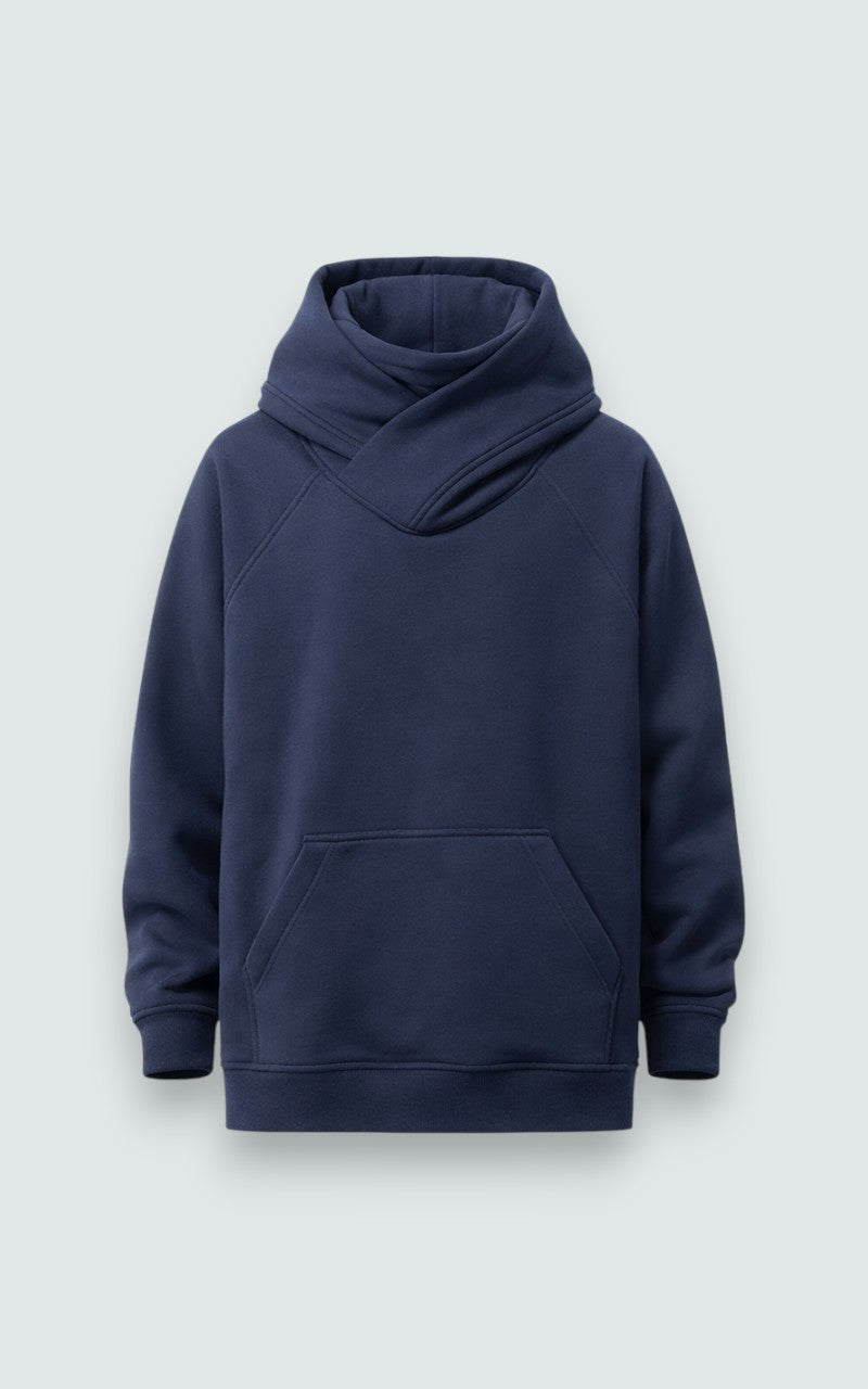 Structured Cowl-Neck Streetwear Sweatshirt