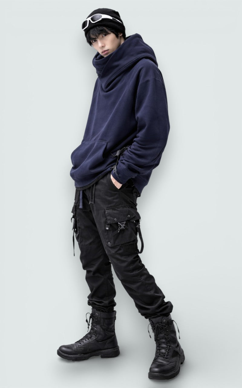 Structured Cowl-Neck Streetwear Sweatshirt