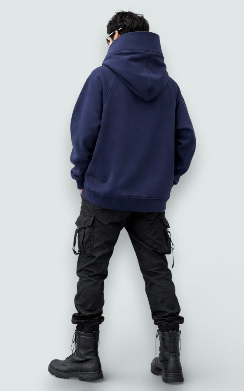 Structured Cowl-Neck Streetwear Sweatshirt