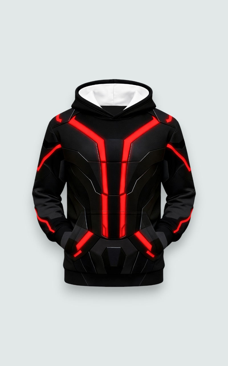 Tron Ares Red Circuit Hoodie
