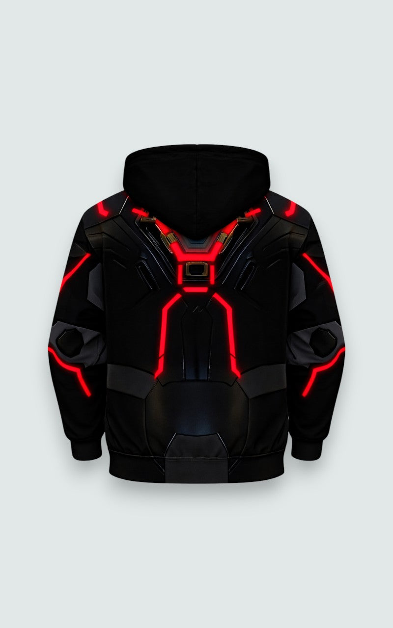 Tron Ares Red Circuit Hoodie
