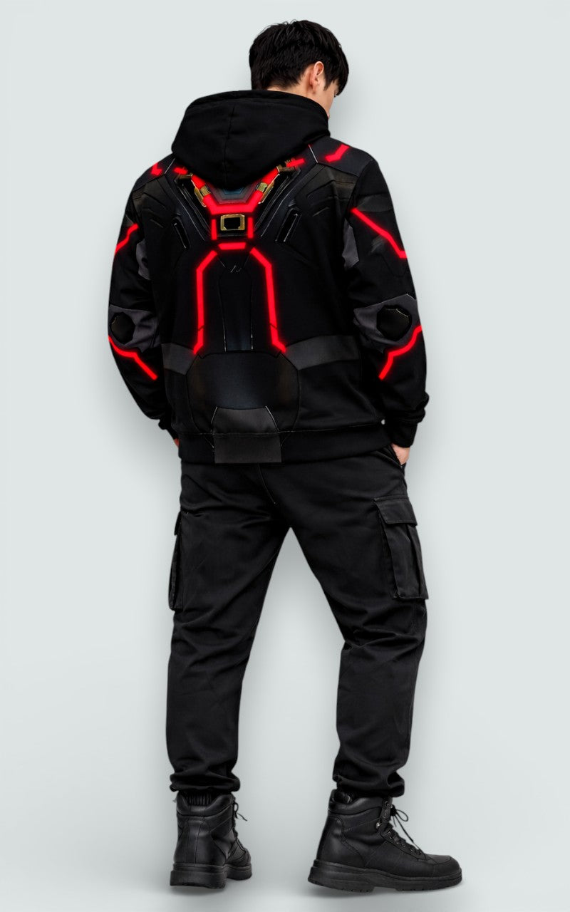Tron Ares Red Circuit Hoodie