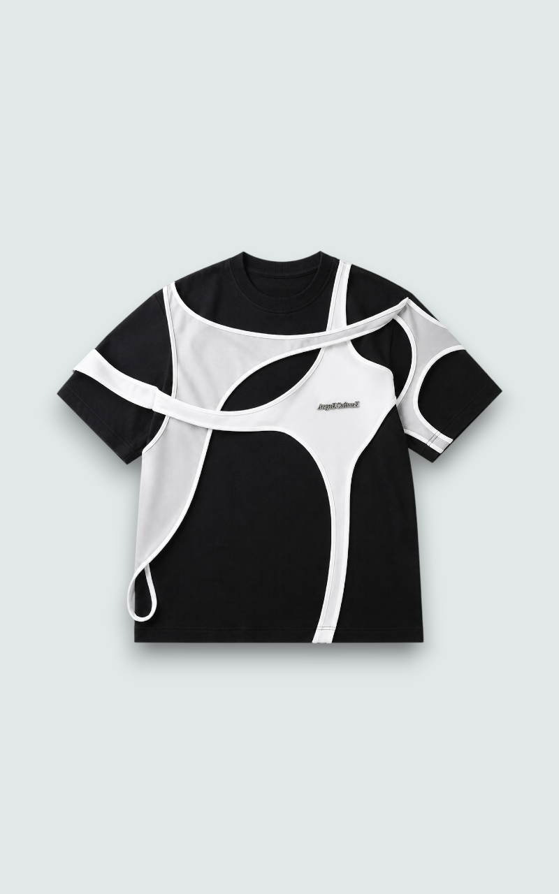 Layered Patchwork Techwear T-Shirt