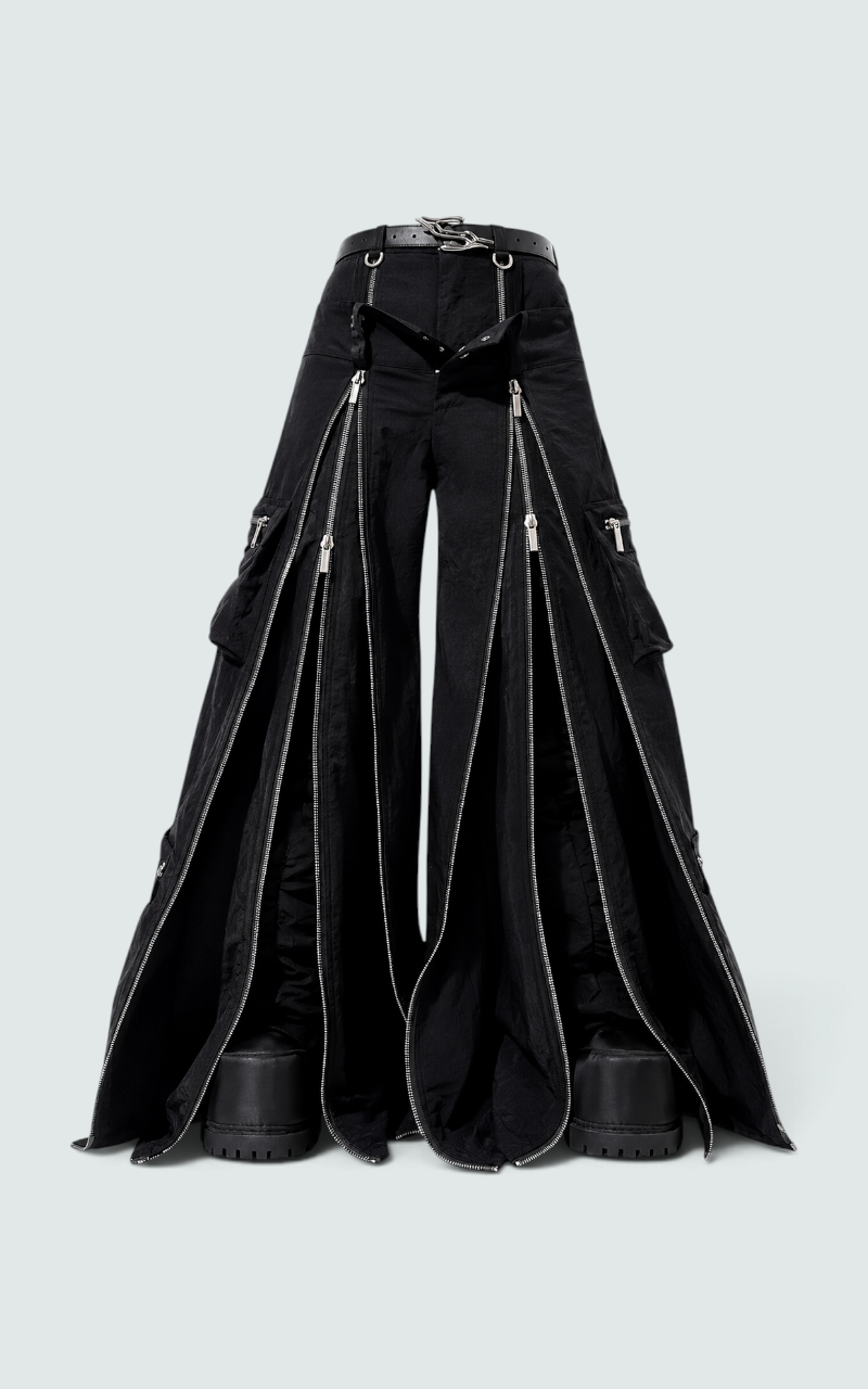 High-Street Wide Leg Strap Pants