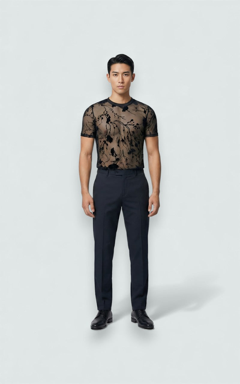 Transparent mesh tee