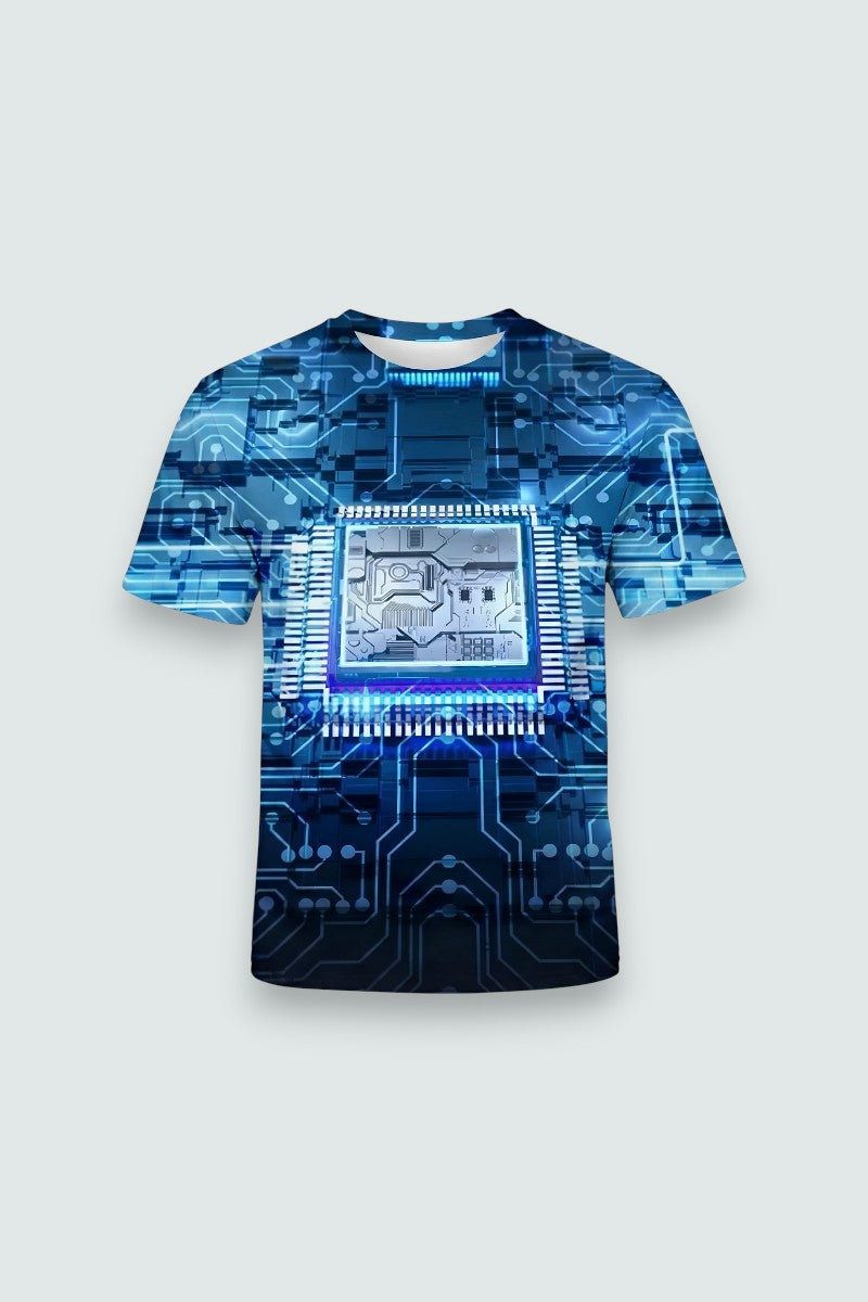 Neon Circuit Print Tee